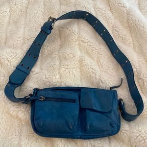 Free people blue leather handbag